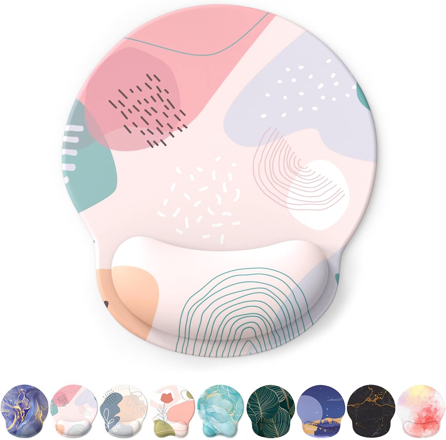 eulps Mouse Pad with Wrist Rest. Comfortable Computer Mousepad with Gel Wrist Support Smooth Surface and Non-Slip PU Base for Pain Relief. Laptop. Office & Home (Rose)