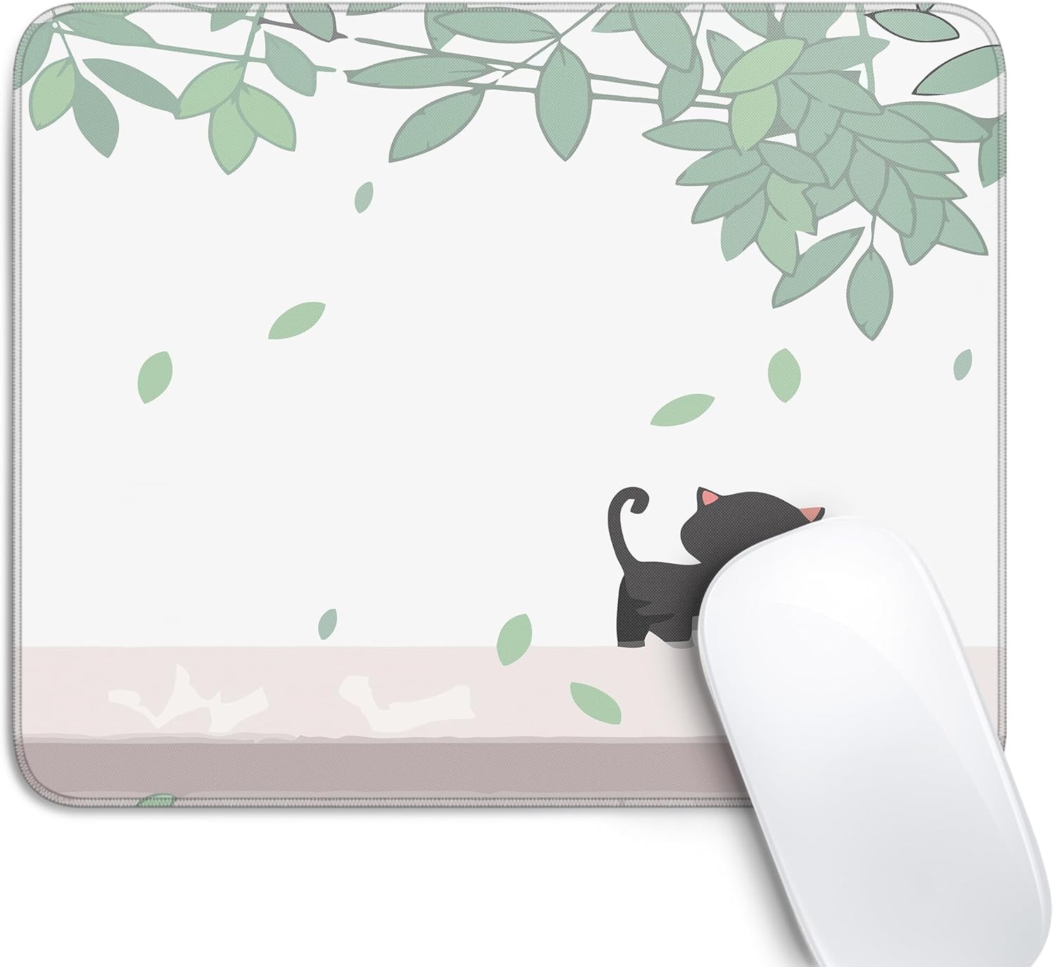 Cute Black Cat Mouse Pad.Kawaii Anime Cat Mouse Pads for Wireless Mouse Desk Accessories.10X8 Travel Mousepad with Non-Slip Rubber Base. Stitched Edge Mouse Pads for Desk.Computers.Laptop.Office