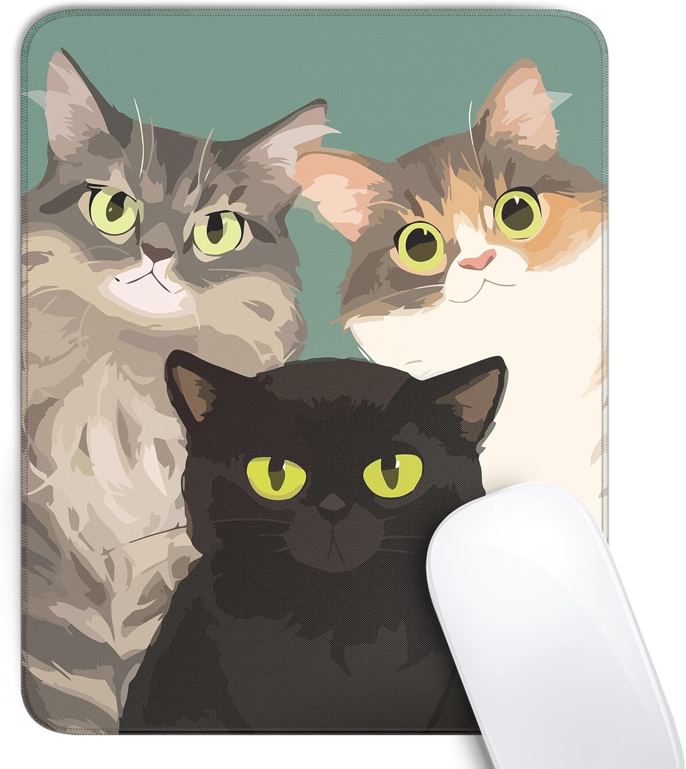 Cute Black Cat Mouse Pad.Kawaii Anime Cat Mouse Pads for Wireless Mouse Desk Accessories.10X8 Travel Mousepad with Non-Slip Rubber Base. Stitched Edge Mouse Pads for Desk.Computers.Laptop.Office